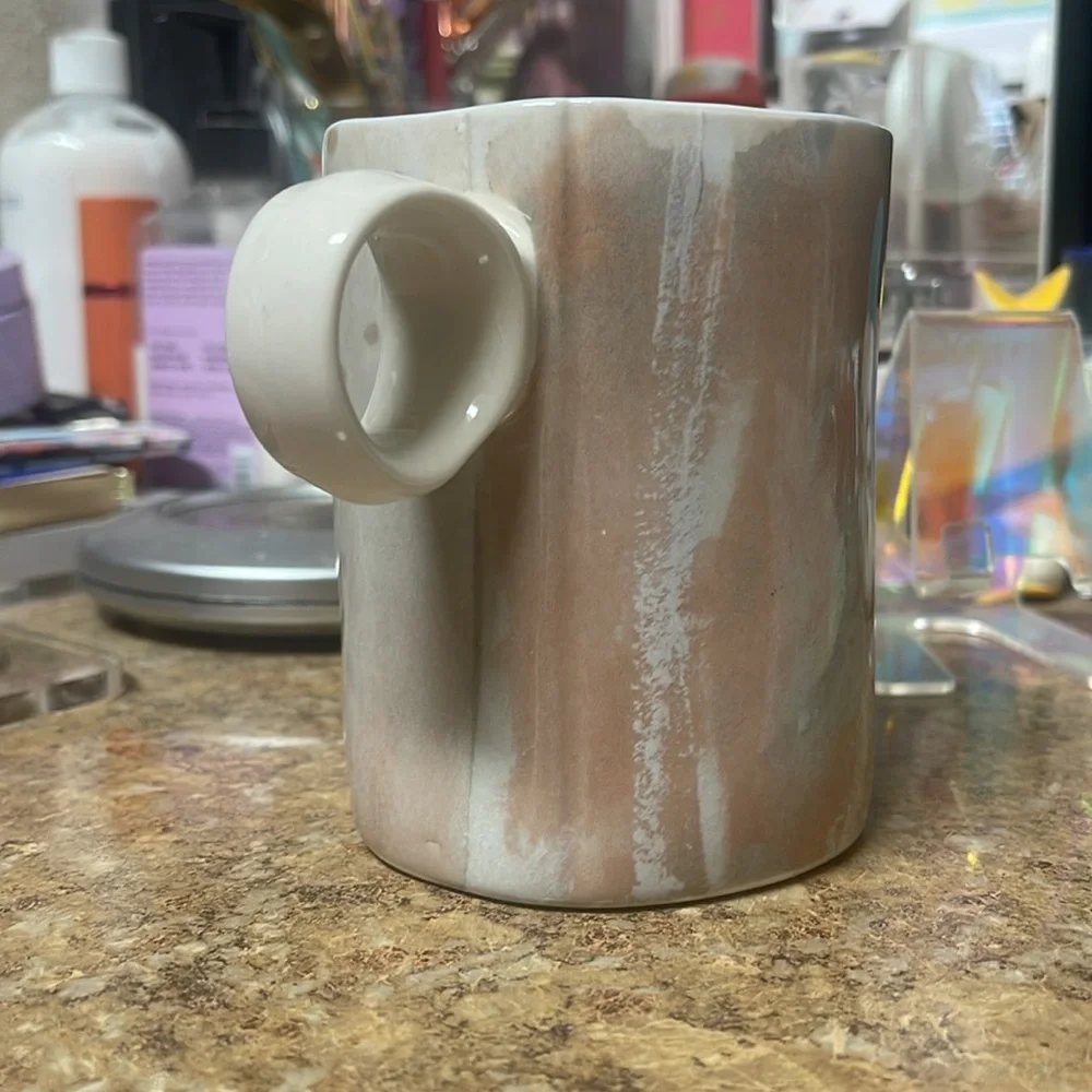 Anthropologie Northwood Snow Leopard Sketch Ring Mug
